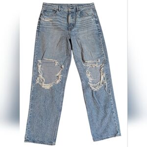 American Eagle Strigid Ripped Highest Waist Baggy Straight Jean